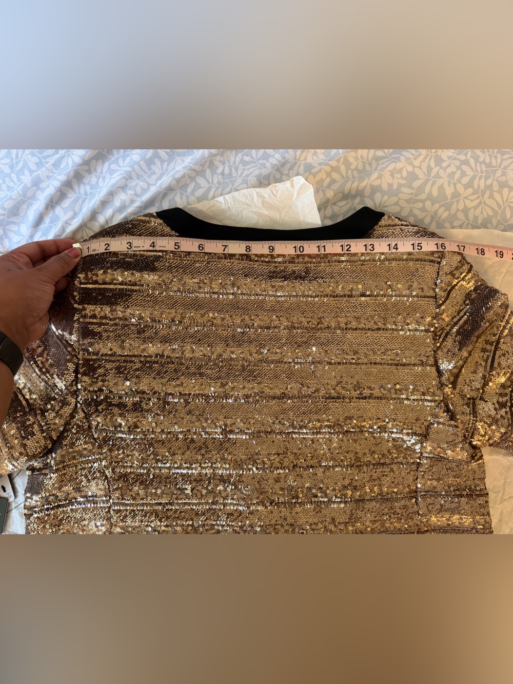 NWT Express TIPPED Gold SEQUIN STRIPED JACKET Size Medium - Picture 10 of 15